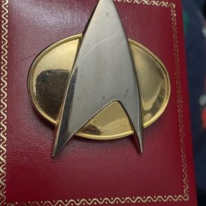 Silver and Gold Star Trek Badge
